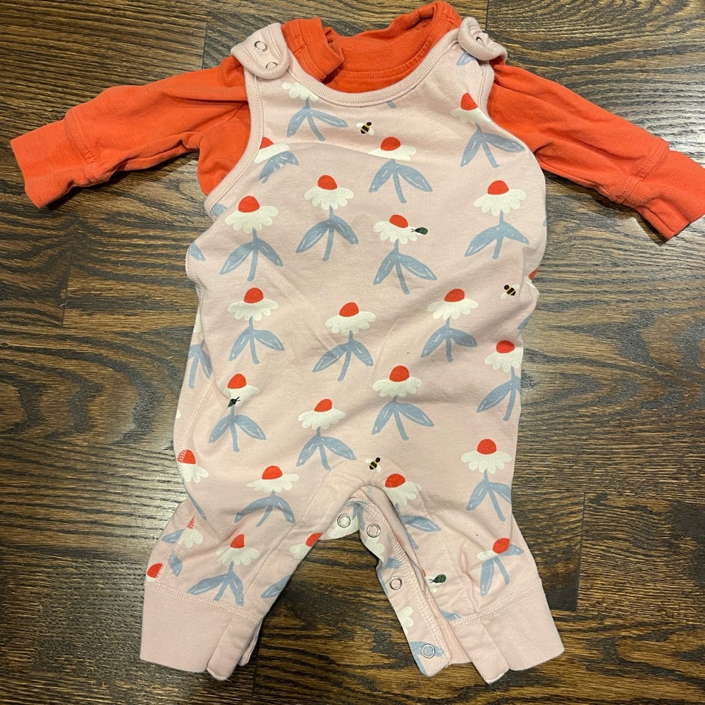 Hanna Andersson baby girl overall outfit size 3-6 months